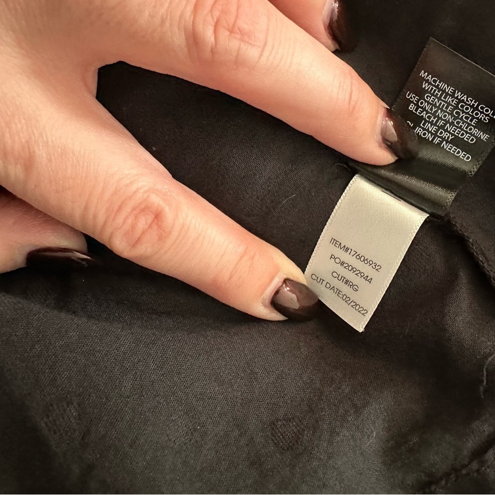TORRID 00 0X XL Black Poplin Blouse Lace & Dot Detail R $59 - Picture 6 of 13